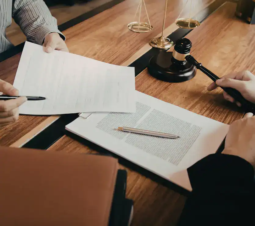 Legal professionals discussing civil litigation case at Morrissey Law Firm.